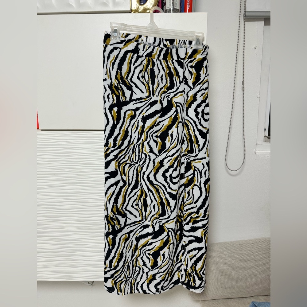 Printed midi skirt elastic waist band